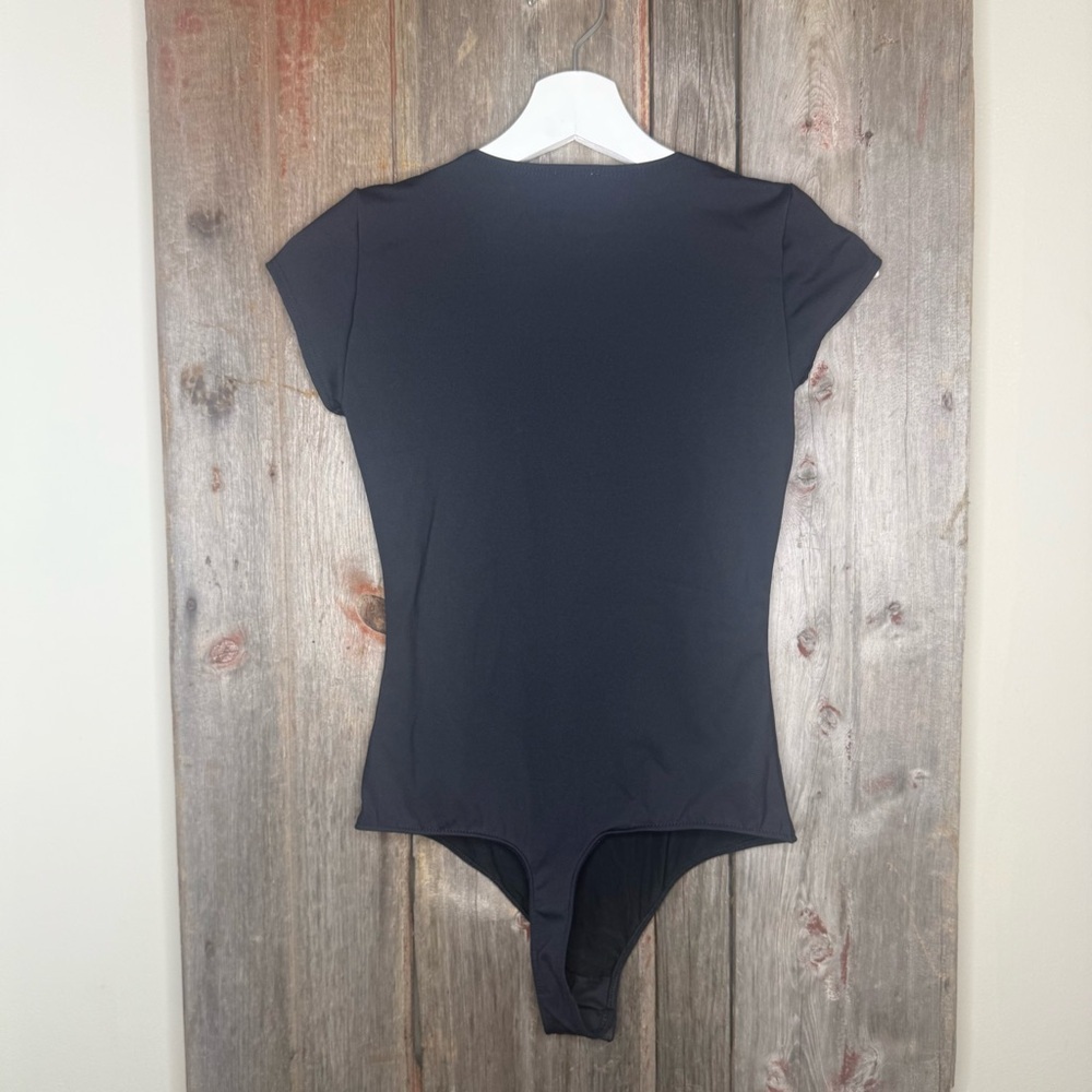 Free People Square Eyes Bodysuit in Black Short Sleeve Square Neck XS - Picture 6 of 11